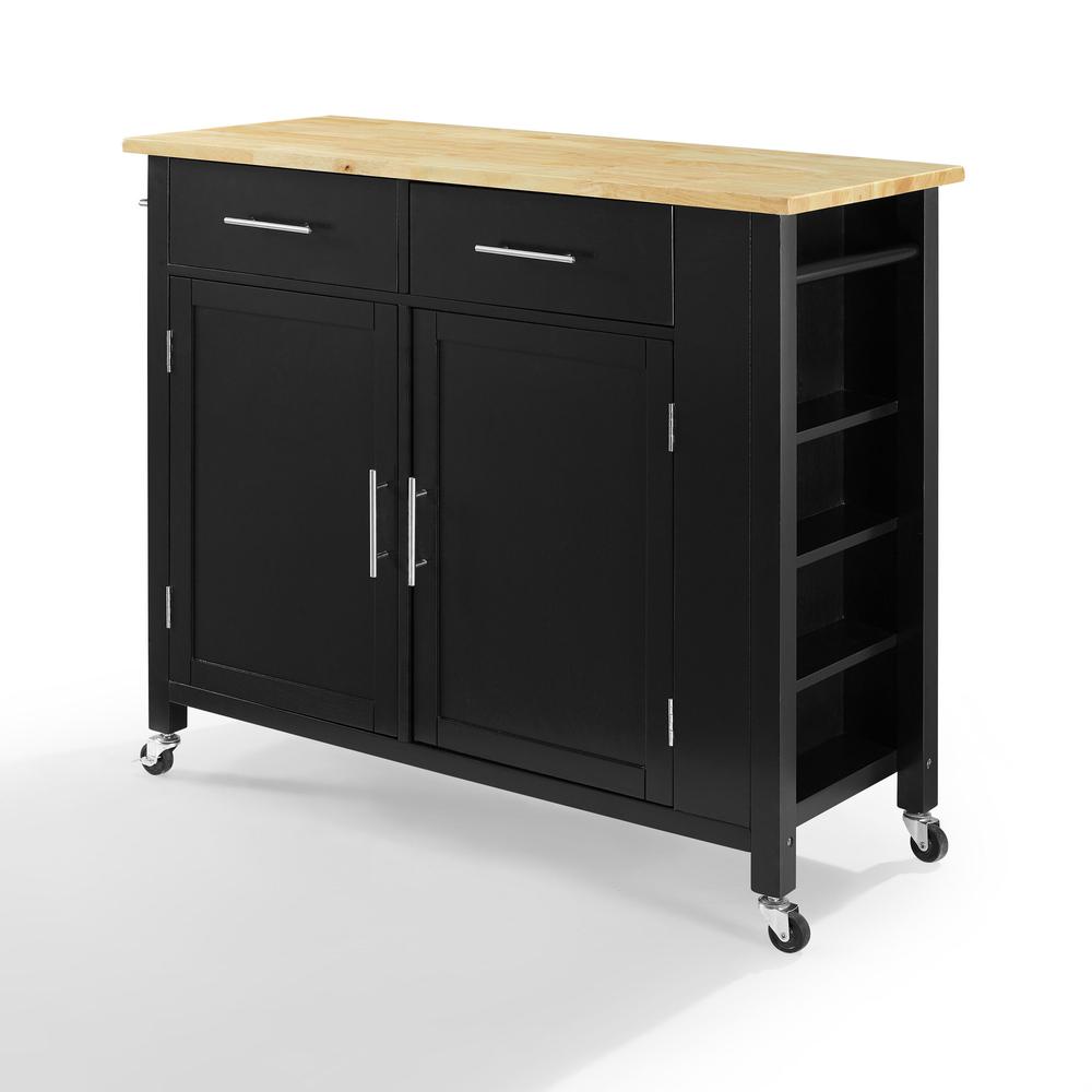 Alt View 1. Crosley Furniture - Savannah Wood Top Full-Size Kitchen Island/Cart - Black.