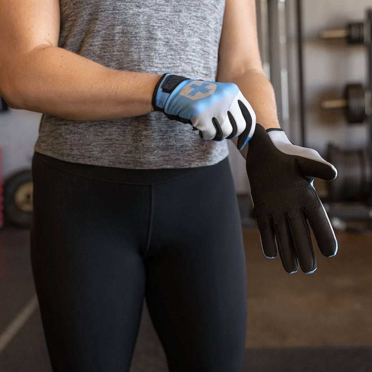 Alt View 3. Harbinger - Harbinger Women's Shield Protect Fitness Gloves - Large - Blue - Blue.