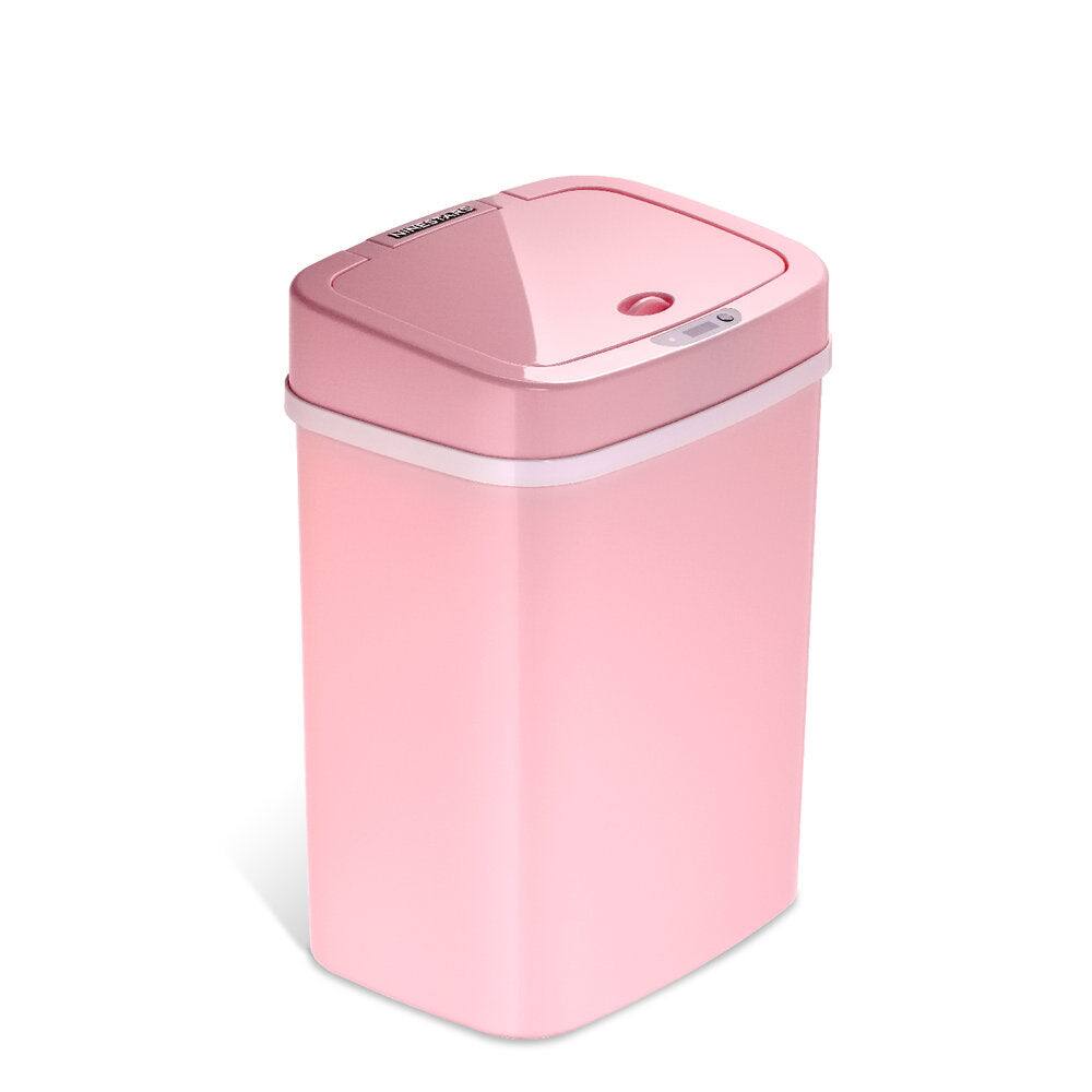 Front. Nine Stars - Rectangular Motion Sensor Trash Can 3.2 Gallon ABS.