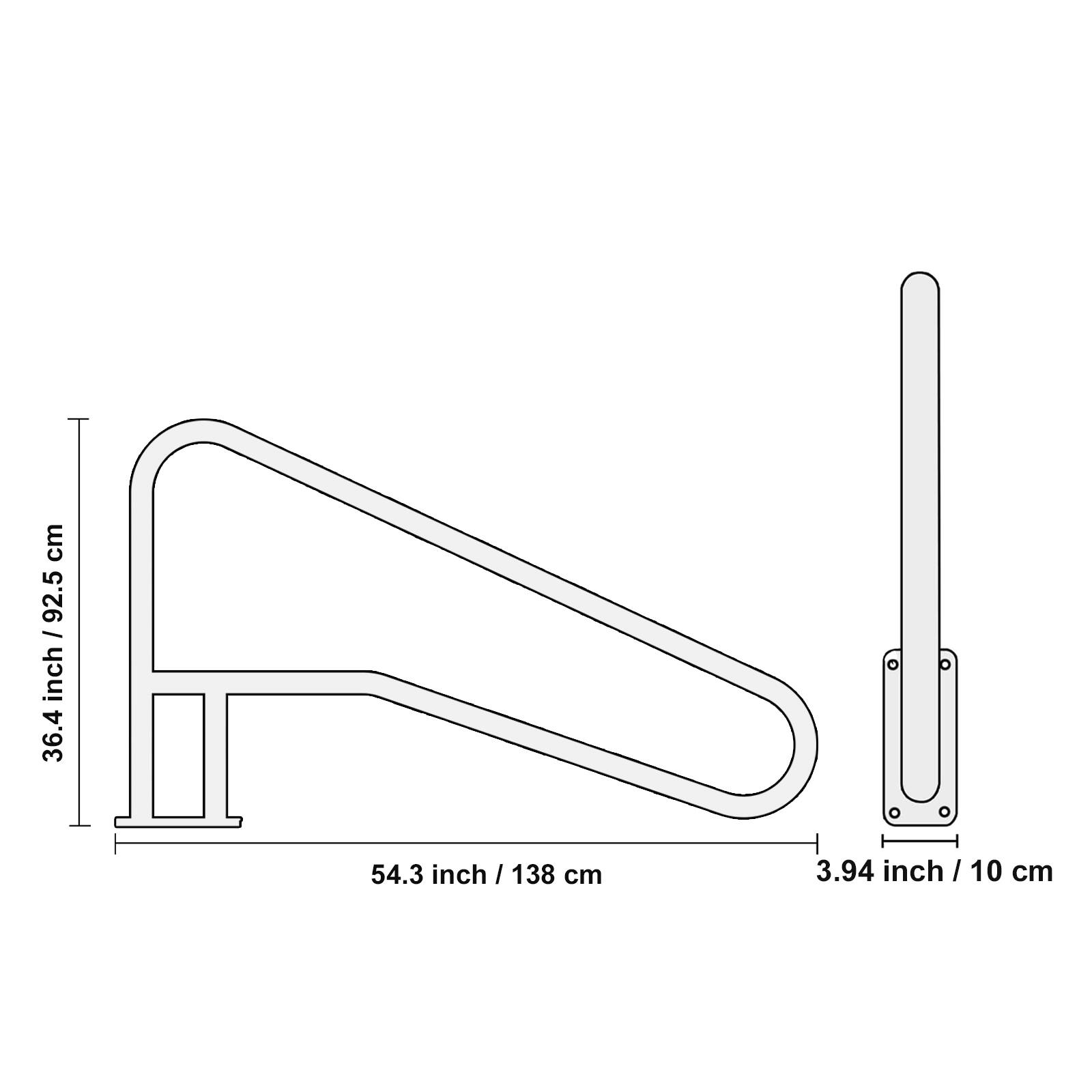 36.4 inch / 92.5 cm  
54.3 inch / 138 cm  
3.94 inch / 10 cm
