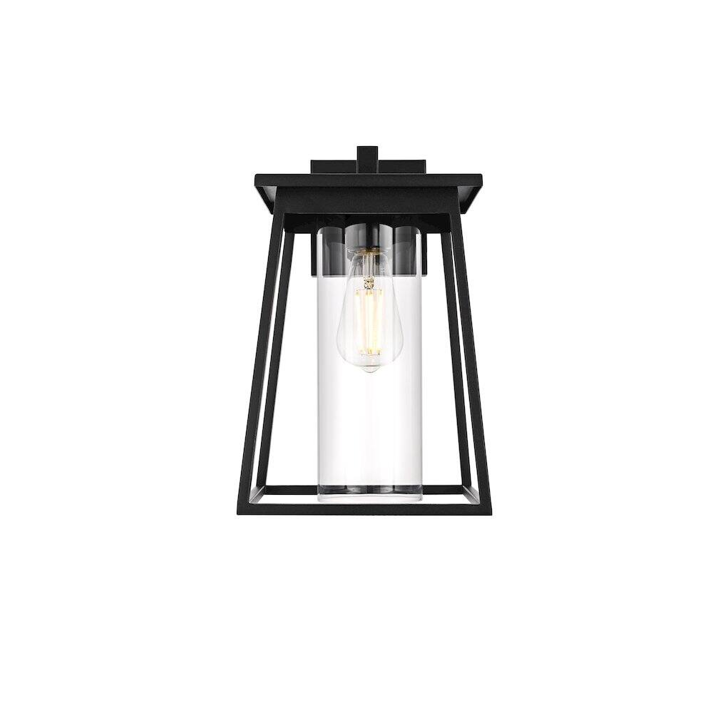 Back. Elegant Lighting - Lambert 8.5 Inch Outdoor Wall Sconce In Black - Black.