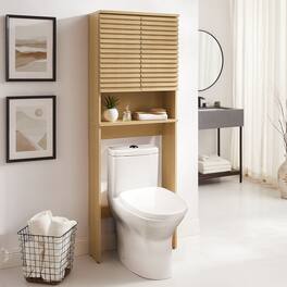 Render Over the Toilet Bathroom Storage Cabinet by Modway - Oak