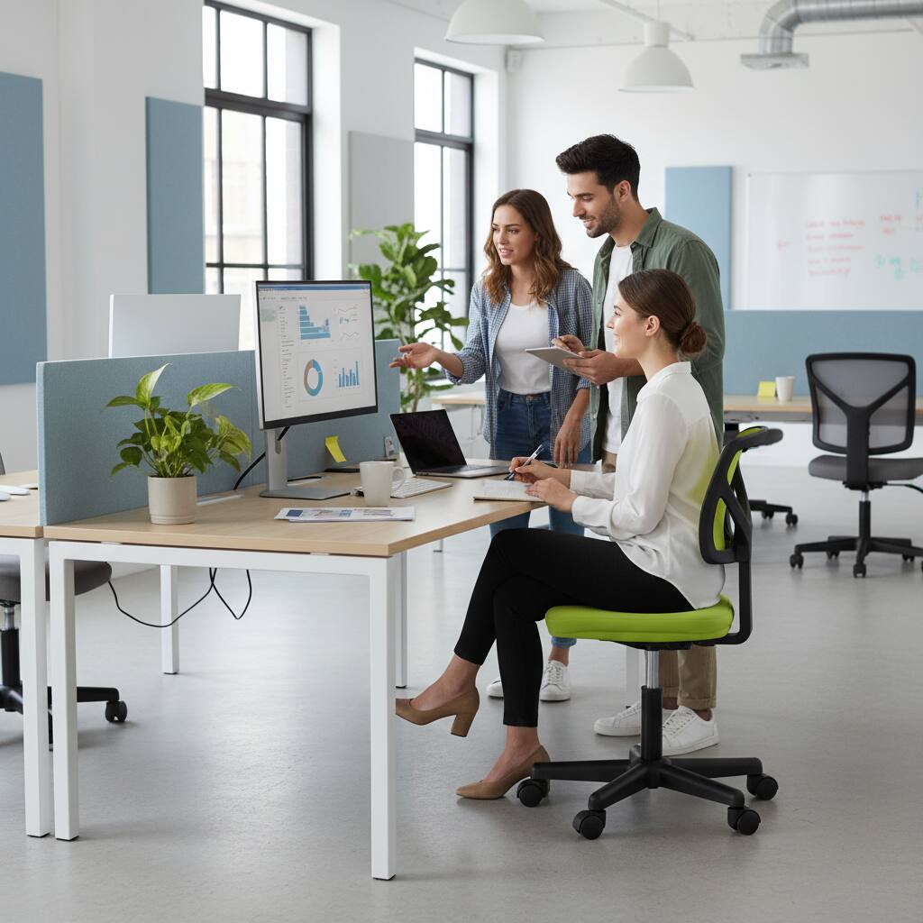 Alt View 4. AOITUN - Ergonomic Office Computer Desk Chair-GN-1 with Lumbar Support and Adjustable Armrests - Green.