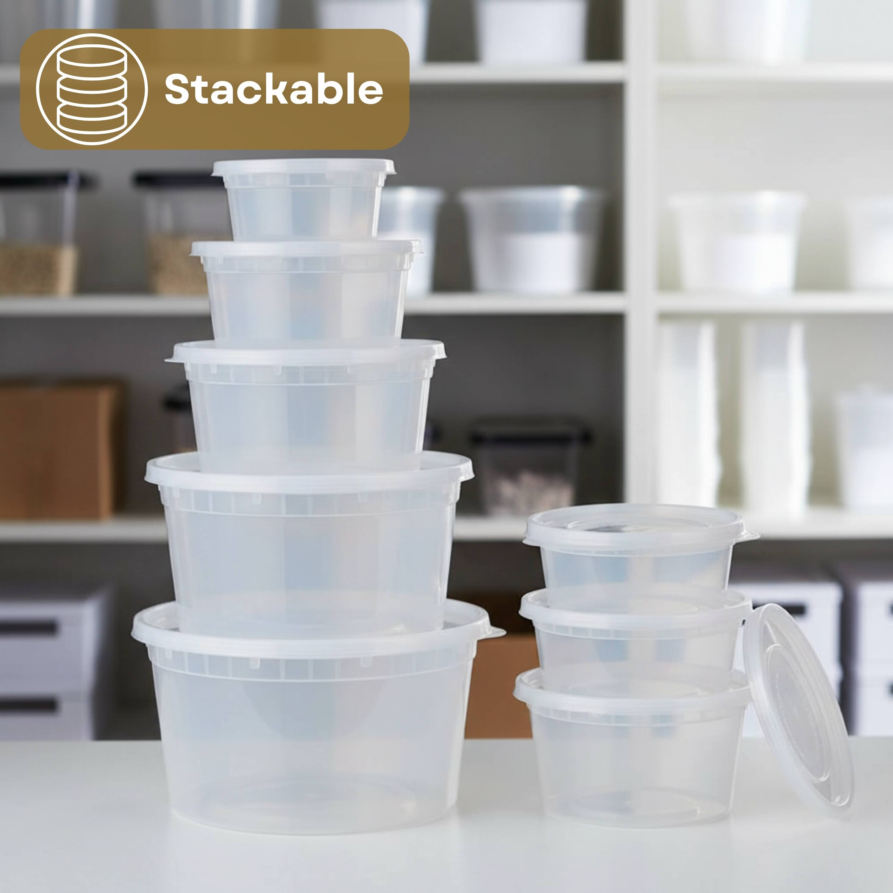 Alt View 7. Eco Harmony Products - Heavy Duty Deli Container, Regular (PP), 16oz, 240-Pack - Clear.