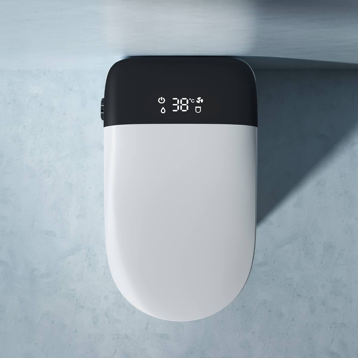 Alt View 8. Loheer - Loheer Smart Toilet With Built In Bidet, Heated Seat, Automatic Flush, Floor Mounted, White and Black - White and Black.