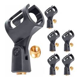 5 CORE - Microphone Clip Holder 6 Pieces with Screw Adapters 5/8 to 3/8 Inch-MC-01 6 PCS