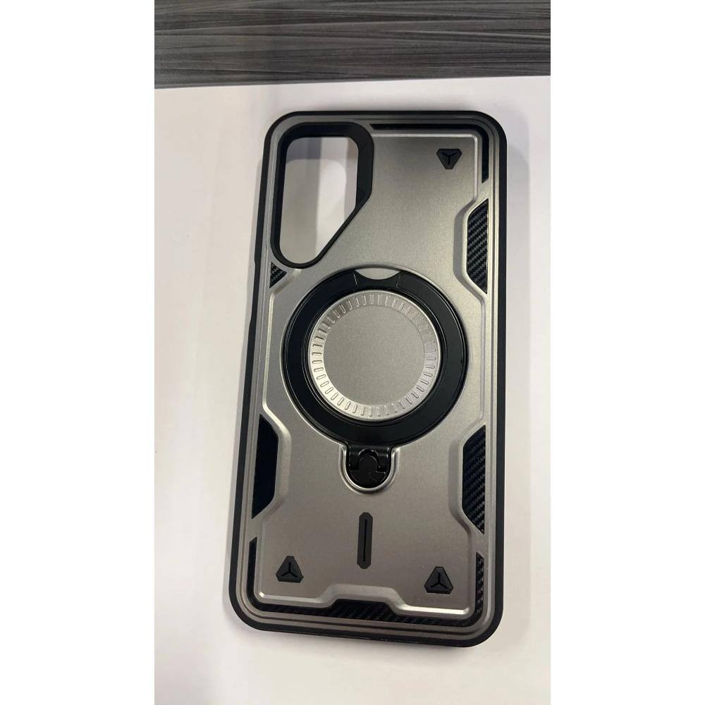 Angle. Reiko - 360 Degree Rotating Magnetic Versatile Stand Gray Compatible With Samsung Galaxy A25 - Gray.