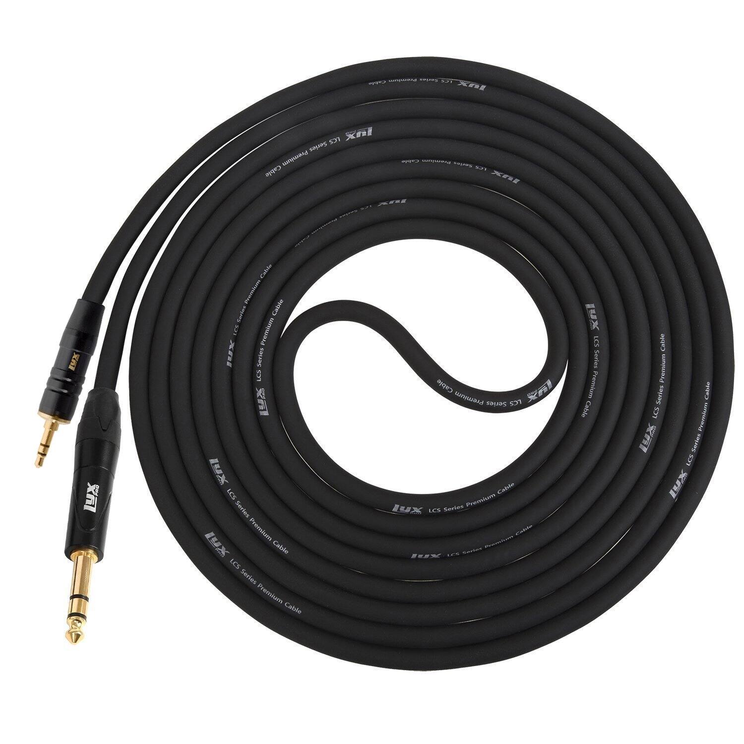 Lyxpro - 10 Feet 1/4 to 3.5mm Cable, Male to Male, Flexible 1/4 to 1/8 Audio Cable - Black