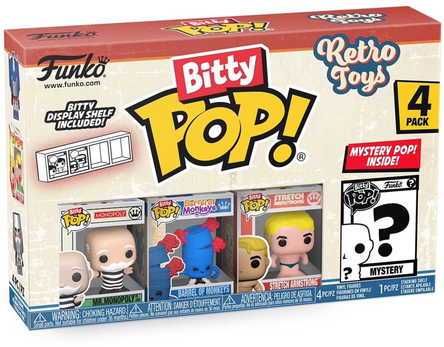 FUNKO Bitty POP!: Retro Toys - Mr. Monopoly4-Pack - COLLECTABLES - Multicolor