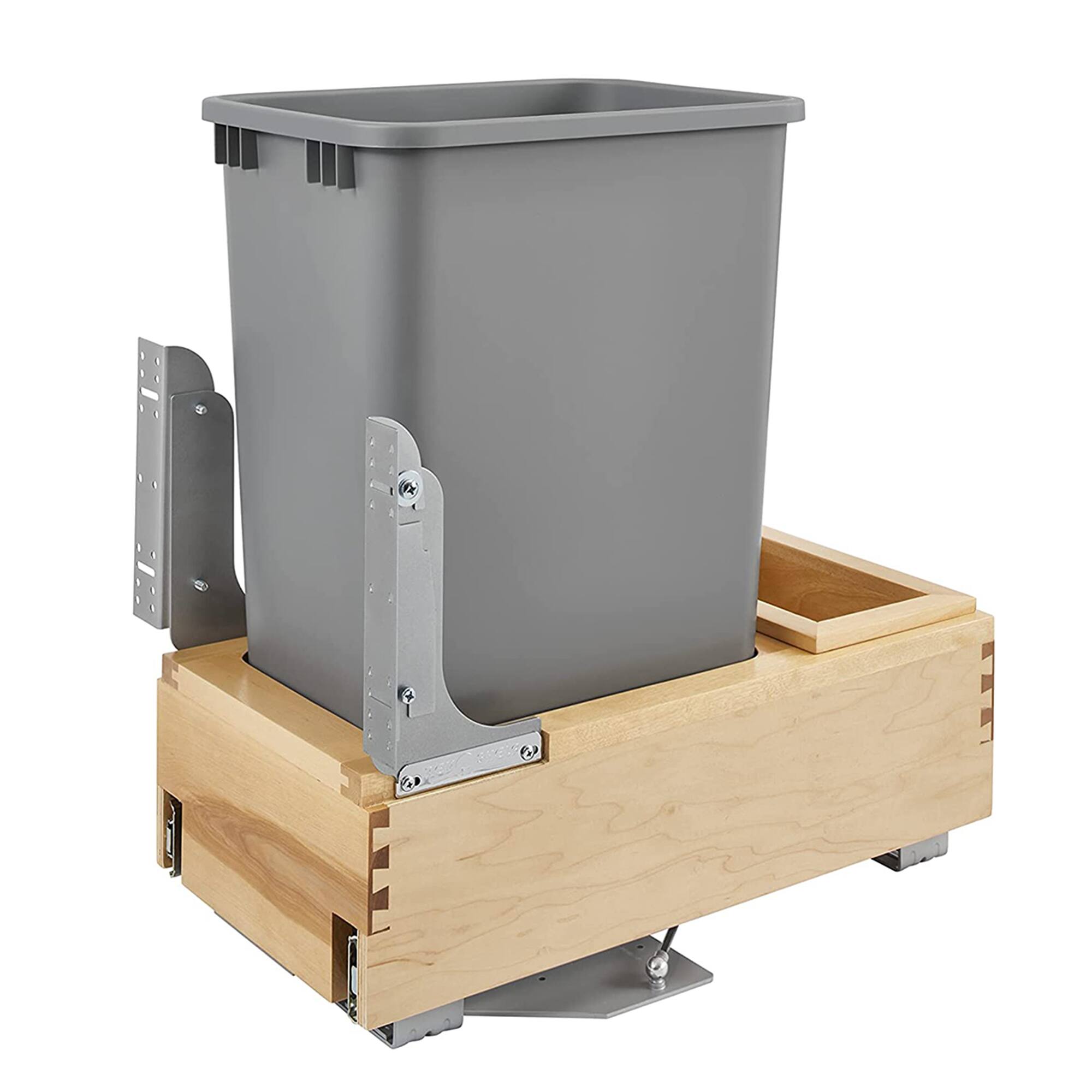 Front. Rev-A-Shelf - Rev-A-Shelf Pullout Trash Can 50 qt. w/Soft-close Soft-open, 4WCBM-1550DM-1 - Natural Maple.