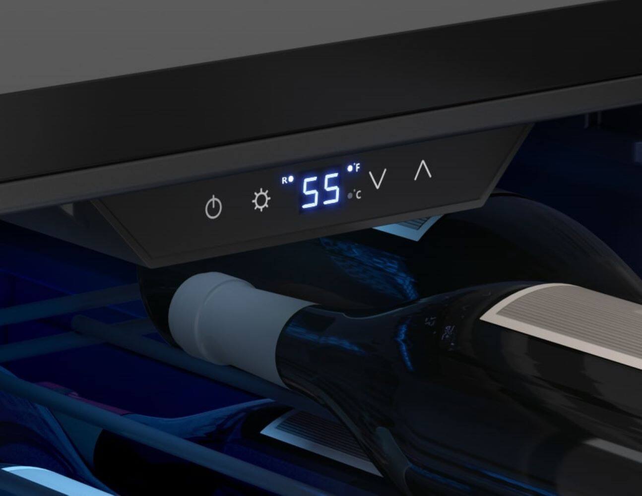 Left. Zephyr - Brisas 15 in. 28-Bottle Single Zone Wine Cooler - Stainless Steel/Glass.