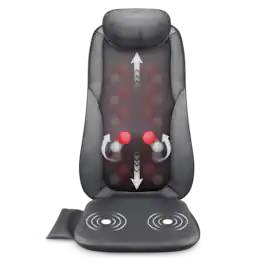 Snailax - Shiatsu Massage Seat Cushion, 3D 2-in-1 Modes Back Massager with Heat - Black