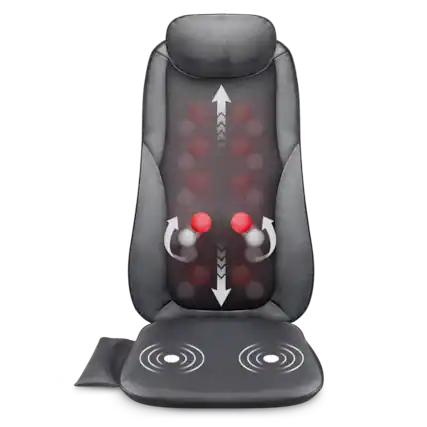 Front. Snailax - Snailax Shiatsu Massage Seat Cushion, 3D 2-in-1 Modes Back Massager with Heat - black.