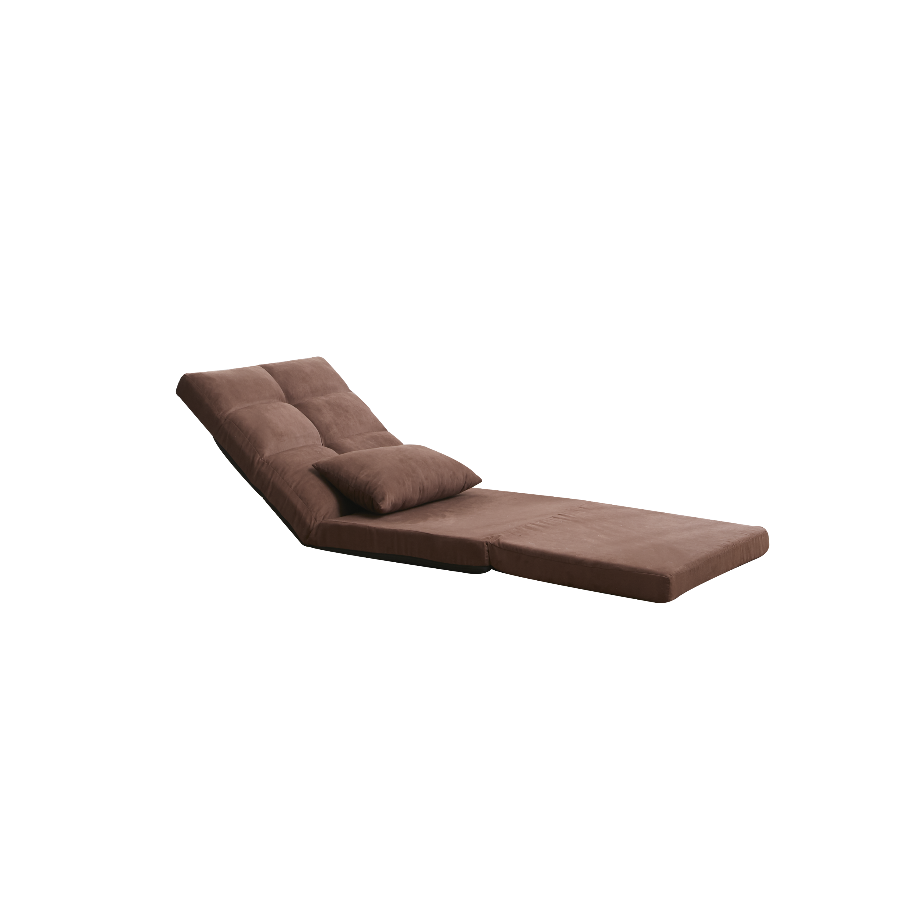 Left. GOODSILO - Convertible Triple Fold Down Sofa Bed with Adjustable Reclining Positions for Modern Leisure and Guest Accommodations - Brown.