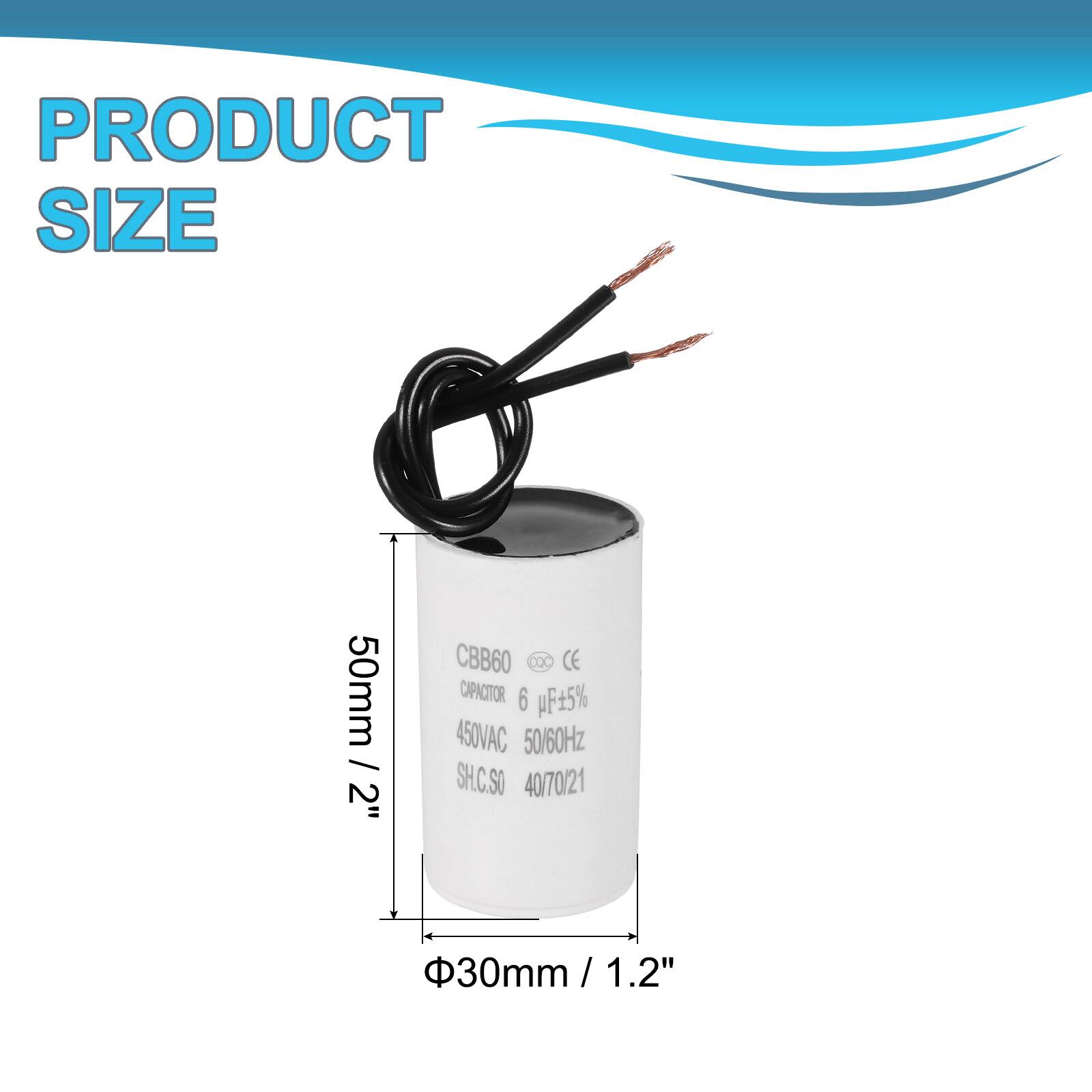 PRODUCT SIZE  
50mm / 2" CBB60  
Capacitor 6 pF ±5%  
450VAC 50/60Hz  
SH.C.SO 40/70/21  
30mm / 1.2" / 1.2"