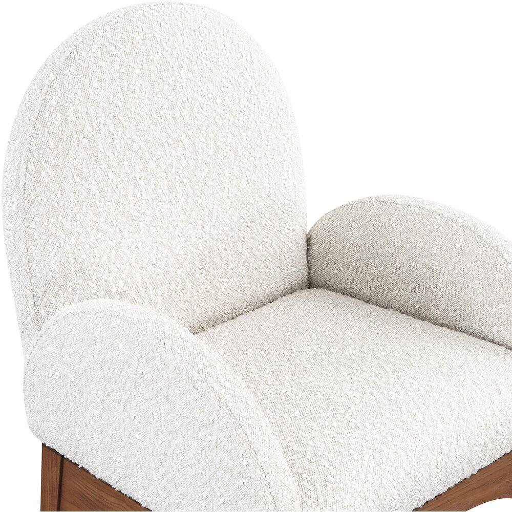 Alt View 4. Meridian Furniture - Waldorf Cream Boucle Fabric Dining Chair - Beige.