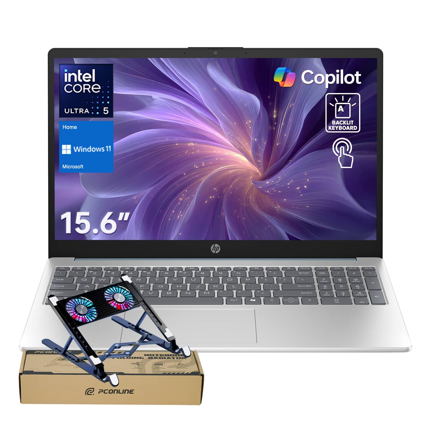 HP - 15.6" FHD Touchscreen Laptop - Intel Core Ultra 5 225U - 16GB RAM - 1TB SSD - Backlit KB & Copilot - PCO LT Cooler - Blue