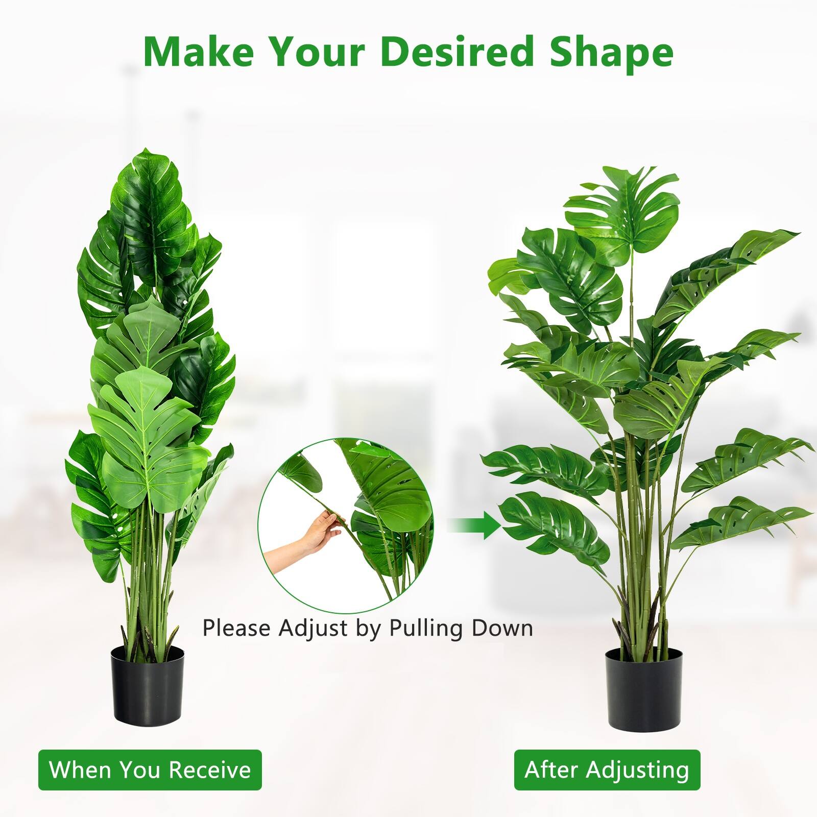 Make Your Desired Shape

Please Adjust by Pulling Down

When You Receive

After Adjusting