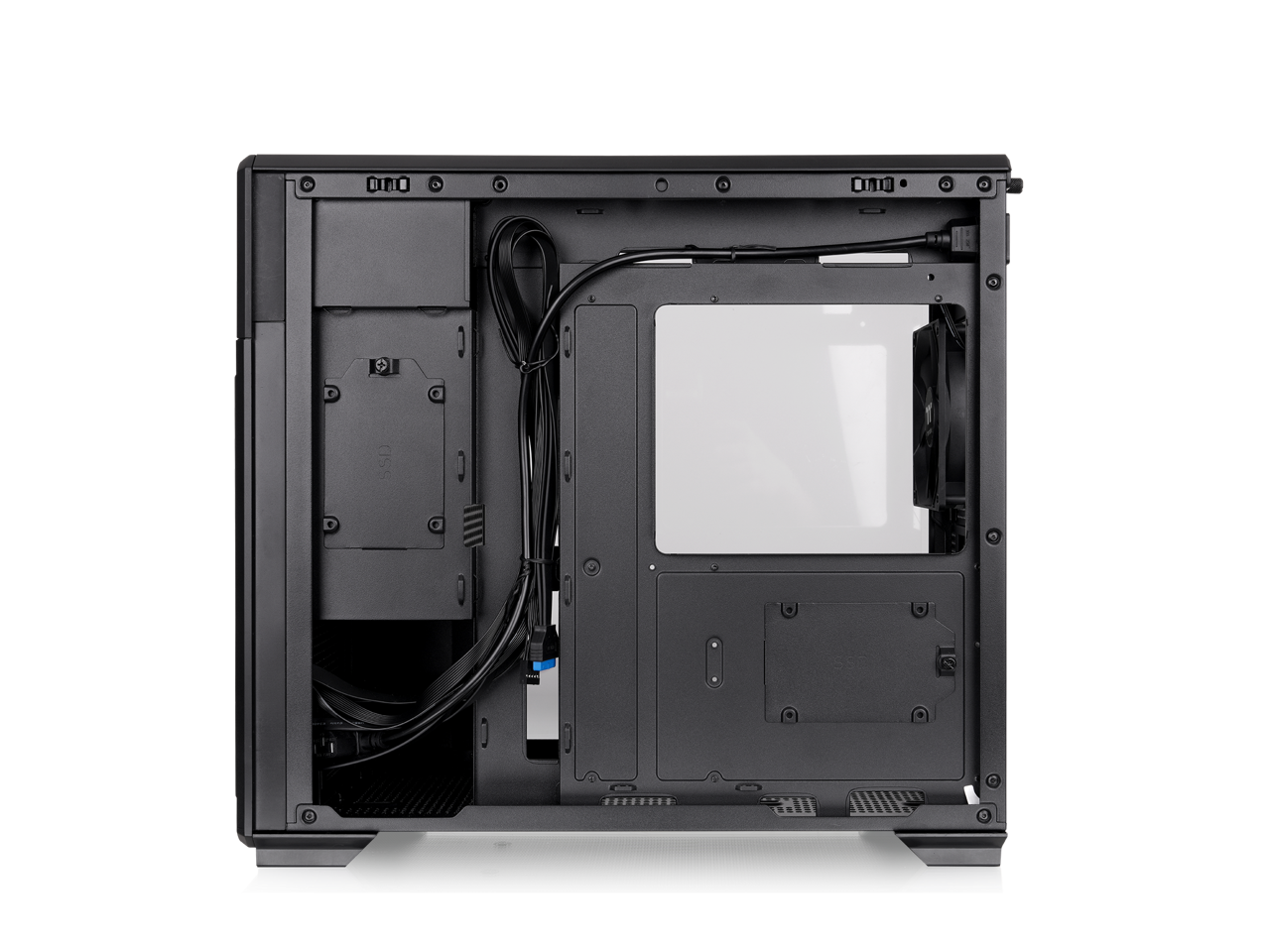 Alt View 4. Thermaltake - Thermaltake TR300 WS Mid Tower ATX Case with Wood Trim - Black.
