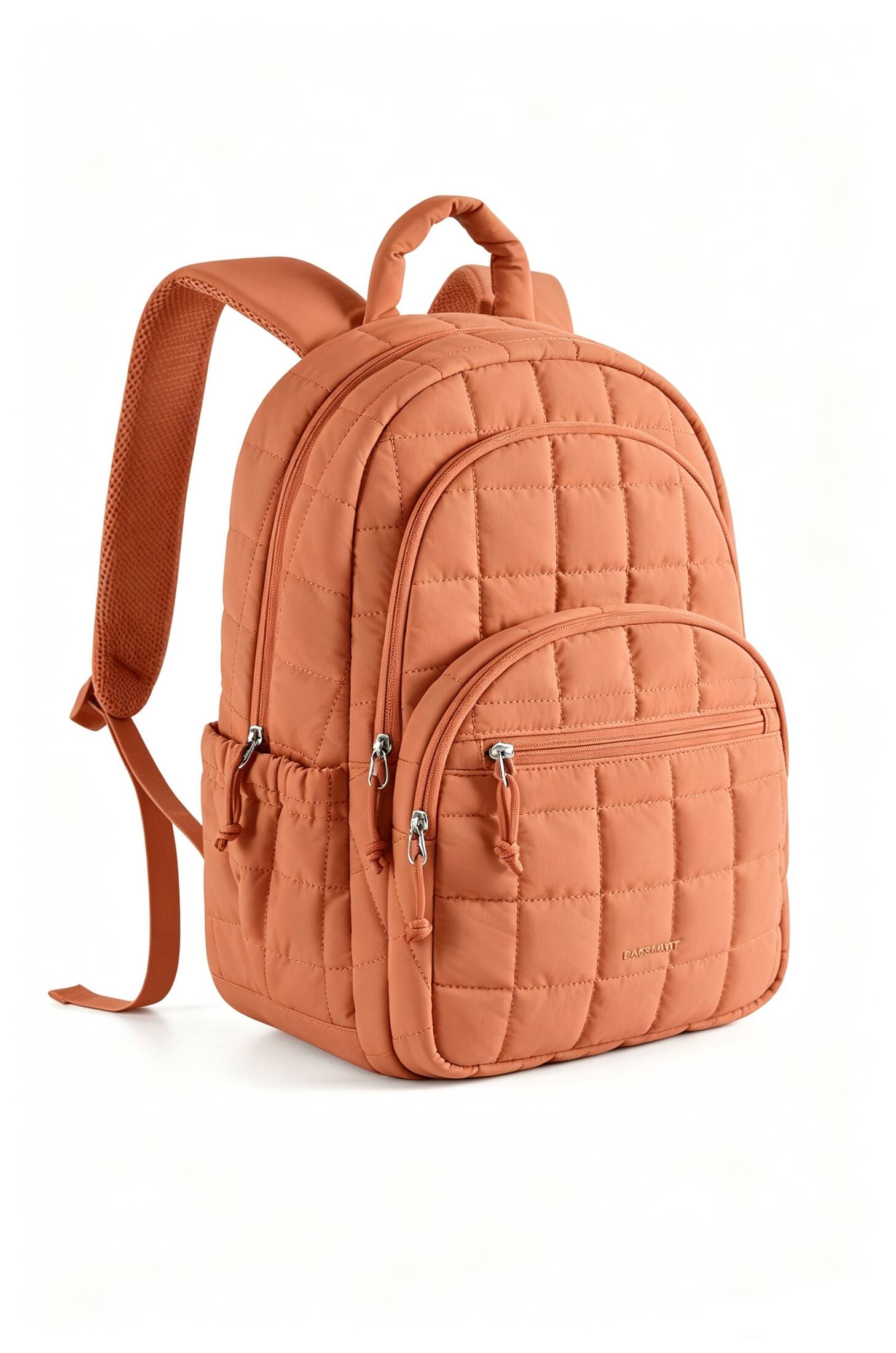 Angle. Bagsmart - College Backpack, Lightweight Bookbag with 15.6 inch Laptop Compartment, Fashion Daypack for Casual Work Commuter - Orange.