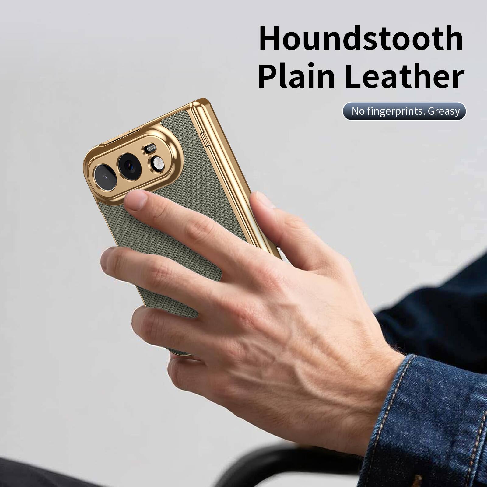 Houndstooth Plain Leather  
No fingerprints. Greasy