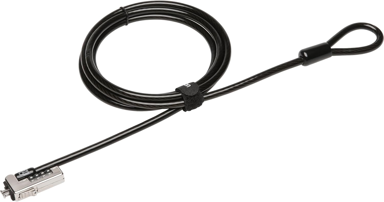 Kensington - Slim Combo Ultra Cable Lock for Standard Security Slot Resettable 4-Digit Universal Fit Durable Steel Cable K60628WW