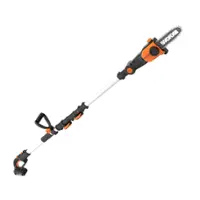 WORX - 20V 8" Cordless Pole Chainsaw with Auto Tension (1 x 2.0 Ah Battery and 1 x Charger) - Black - Front_Zoom