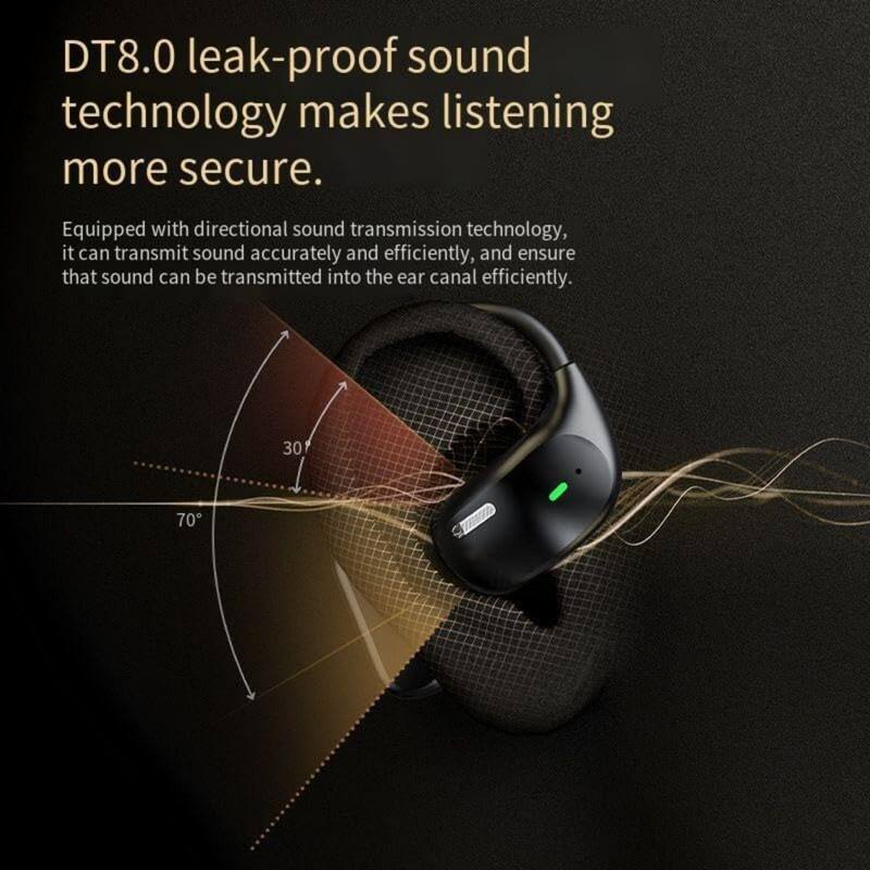 DT8.0 leak-proof sound technology makes listening more secure. Equipped with directional sound transmission technology, it can transmit sound accurately and efficiently, and ensure that sound can be transmitted into the ear canal efficiently.