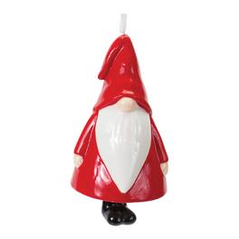 BreeBe - Ceramic Gnome Bell Ornament (Set of 12) - Red, White