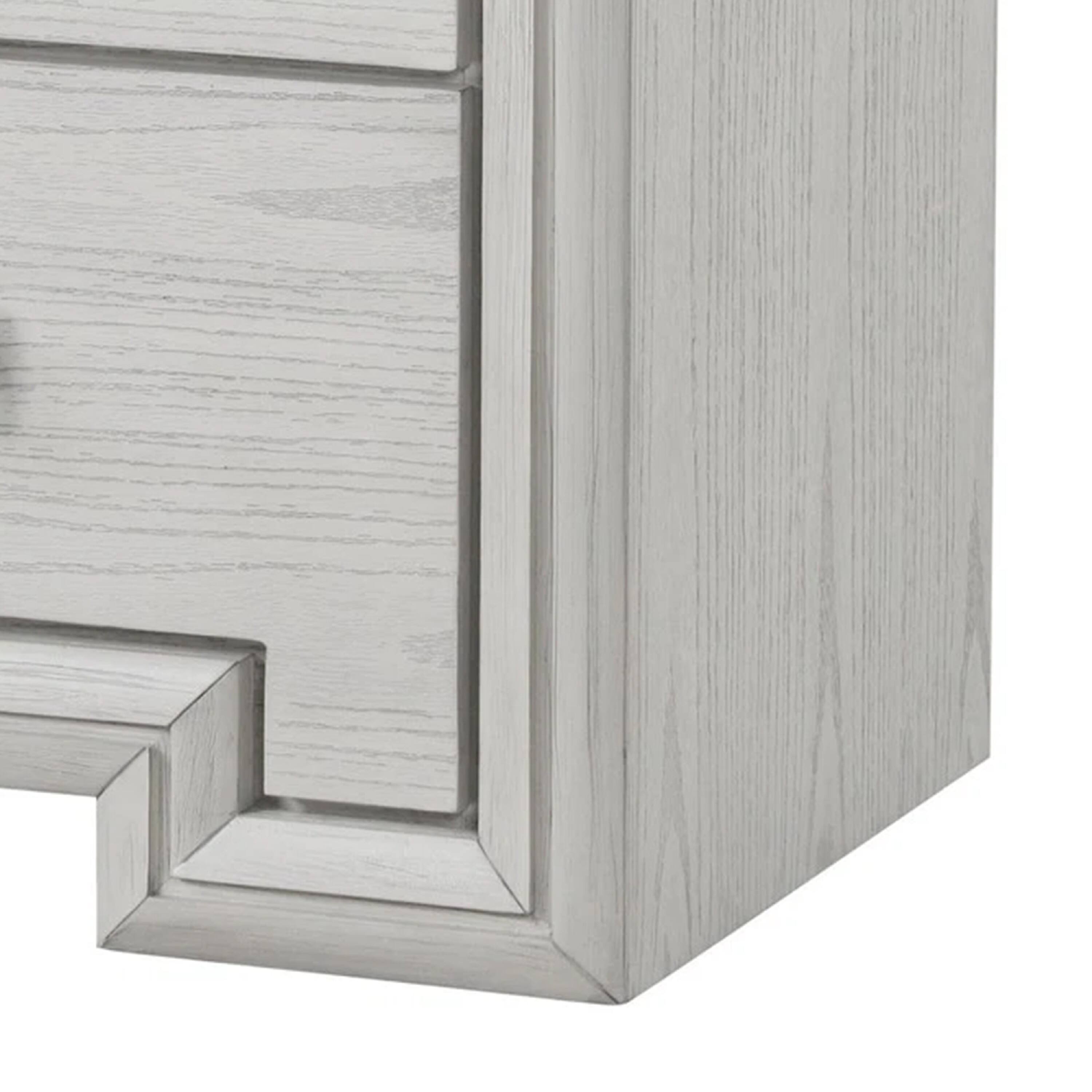 Alt View 3. Manhattan Lane - Basil Nightstand, 2 Drawers, 29 Inch - White, Nickel.