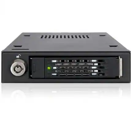 Front. Icy Dock - Icy Dock MB601VK-B Drive Bay Adapter for 3.5" - U.2 (SFF-8639) Host Interface Internal - Matte Black - 1 x Total Bay - 1.