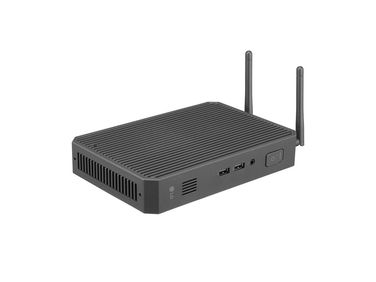 Front. LG - LG Thin Client Box, Intel PENTIUM Quad CORE, 8GB DDR, 16GB EMMC, DP, USB2.0, USB - Black.