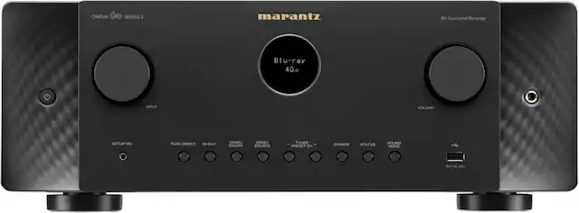 CINEMA SERIES 2
marantz AV Surround Receiver
Blu-ray 40.0
INPUT
VOLUME
SETUP MIC
PURE DIRECT
M-DAV
ZONE2 ON/OFF
ZONE2 SOURCE
TUNER
PRESET CH
DIMMER
STATUS
SOUND MODE