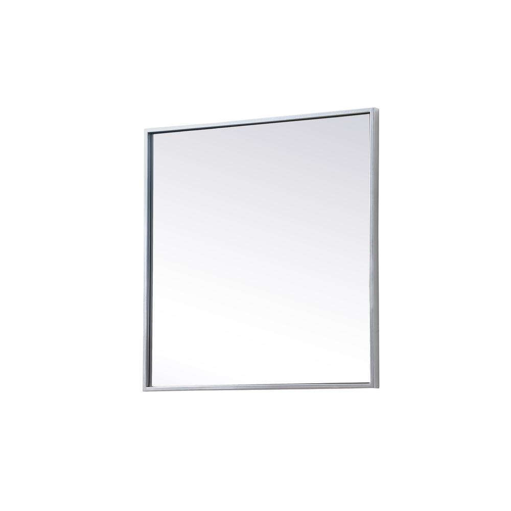 Left. Elegant Decor - Metal Frame Square Mirror 24 inch in Silver - Silver.