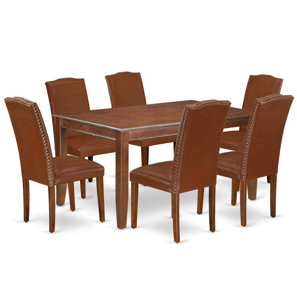 Back. East West Furniture - Dining Room Set Mahogany - Brown.