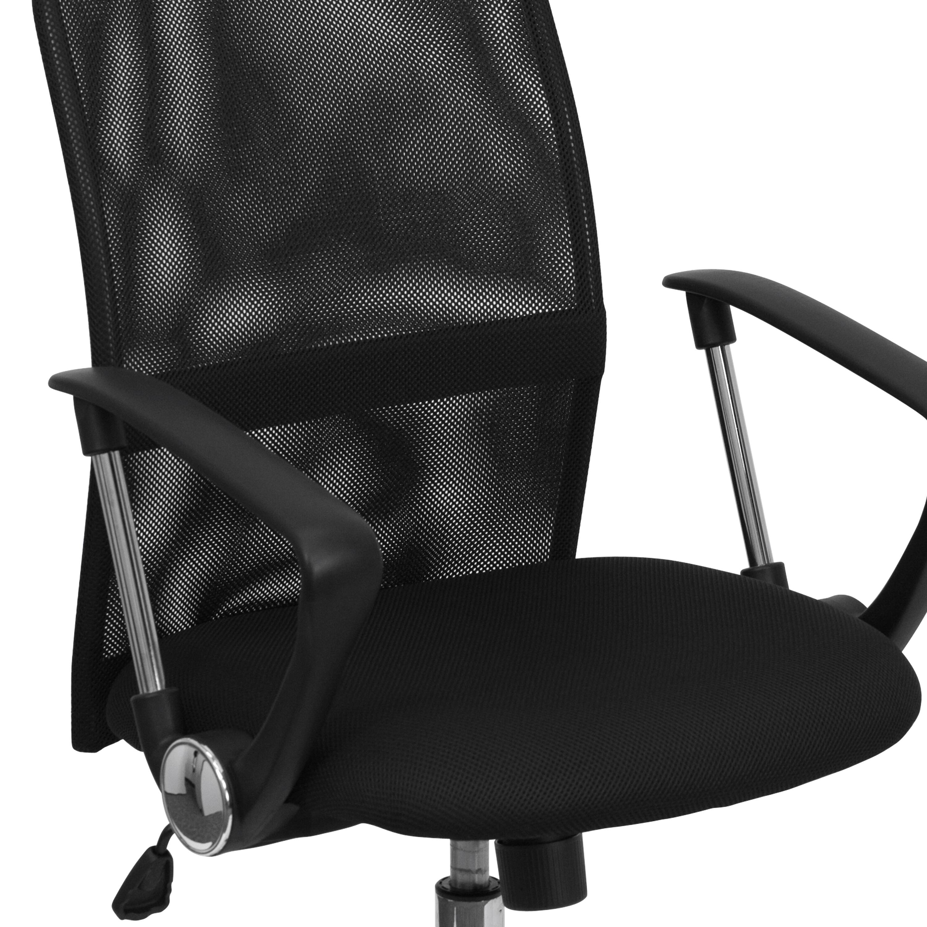 Alt View 9. Emma + Oliver - Mid-Back Mesh Swivel Task Office Chair with Lumbar Support Band and Arms - Black.