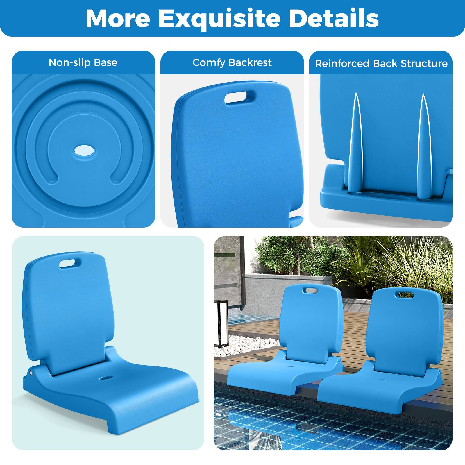 More Exquisite Details

- Non-slip Base
- Comfy Backrest
- Reinforced Back Structure