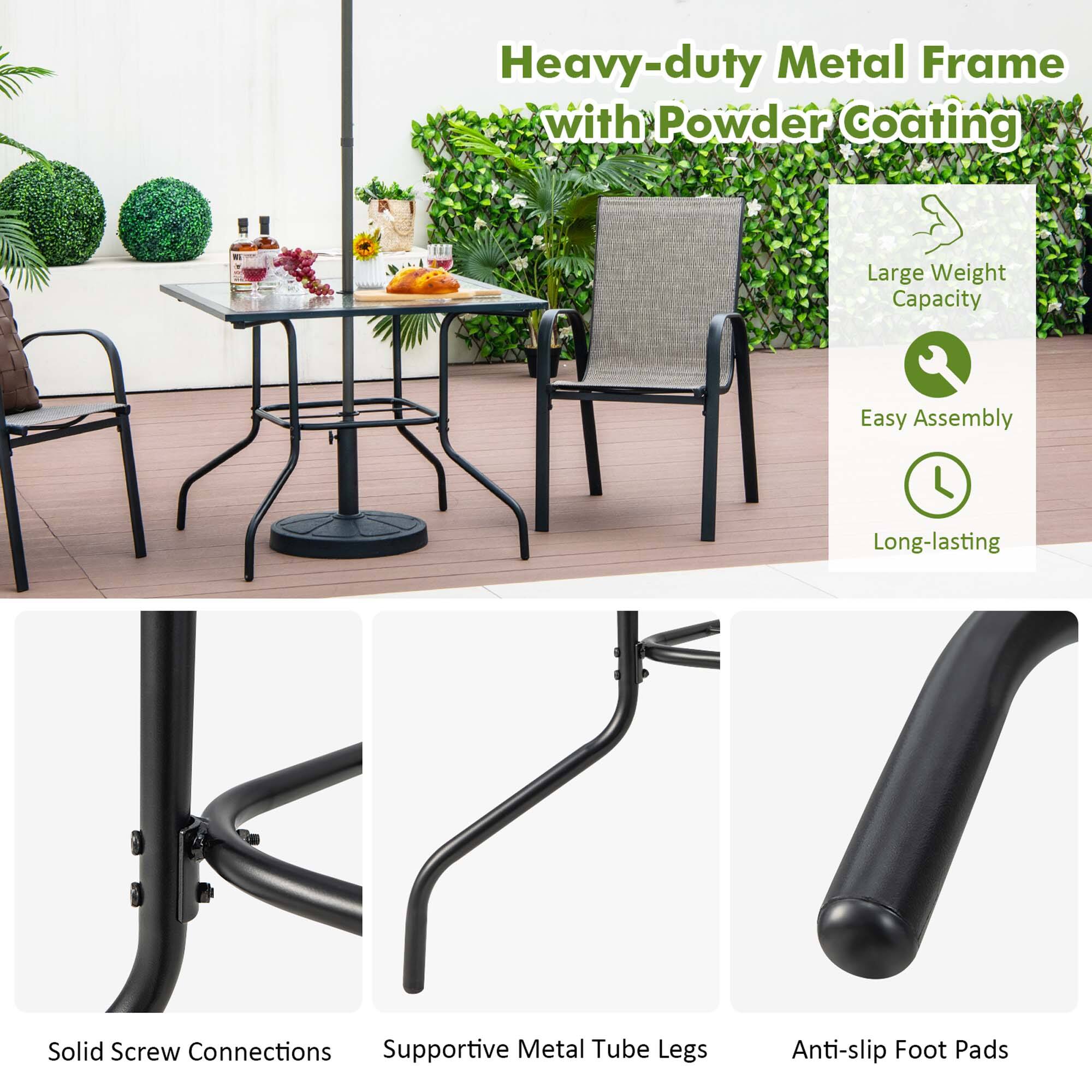 Heavy-duty Metal Frame with Powder Coating, Large Weight Capacity, Easy Assembly, Long-lasting, Solid Screw Connections, Supportive Metal Tube Legs, Anti-slip Foot Pads