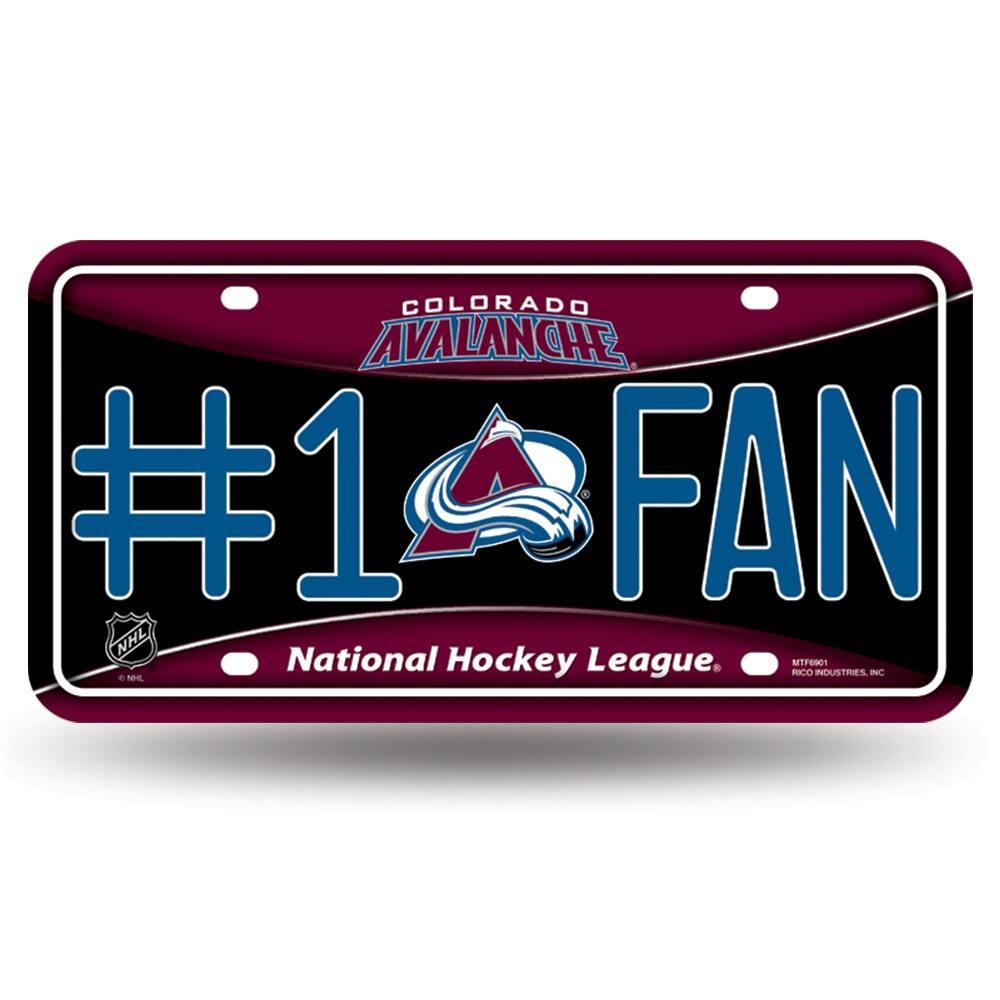 Colorado Avalanche #1 Fan Metal License Plate Tag - Number One! Let's Go!!