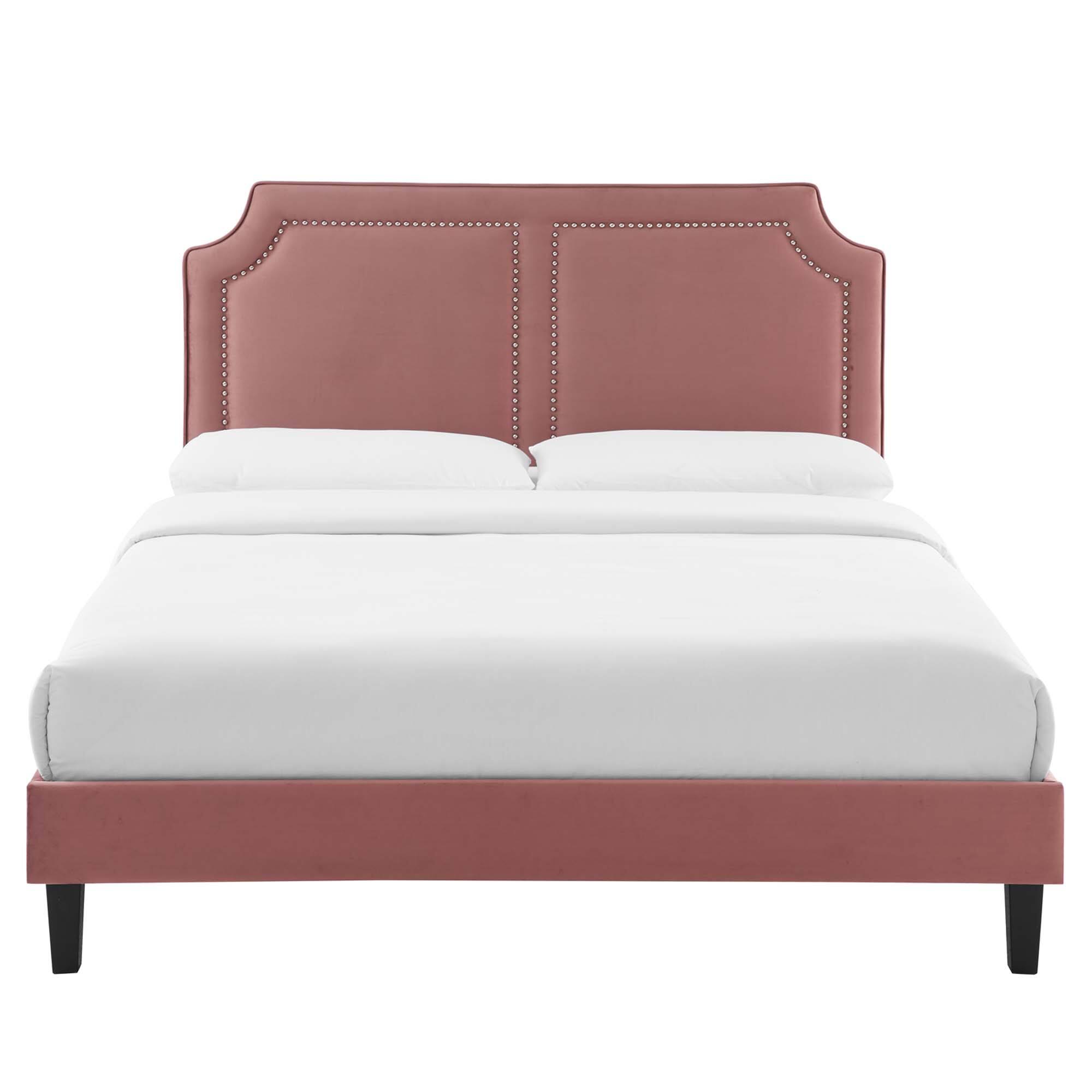 Alt View 1. Modway - Zahra Channel Tufted Performance Velvet Full Platform Bed - White.