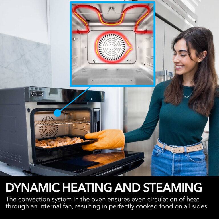 DYNAMIC HEATING AND STEAMING

The convection system in the oven ensures even circulation of heat through an internal fan, resulting in perfectly cooked food on all sides.