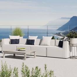 Saybrook 4-Piece Outdoor Patio Upholstered Sectional Sofa by Modway - White