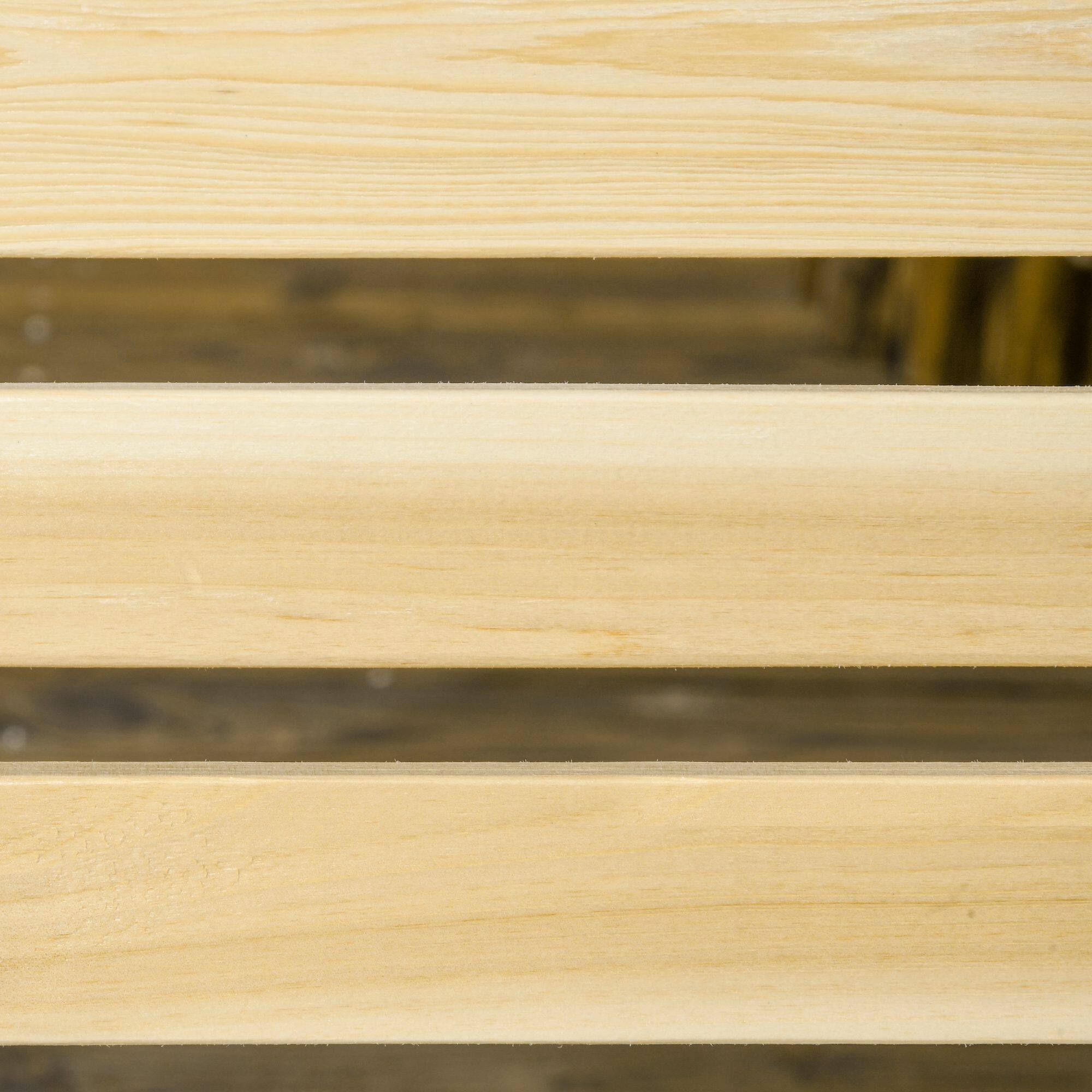 Alt View 4. Outsunny - Outsunny 2-Seat orch Swing with Stand Wooden Patio Swing Chair with Side Tables and Metal Chains - Natural wood finish.