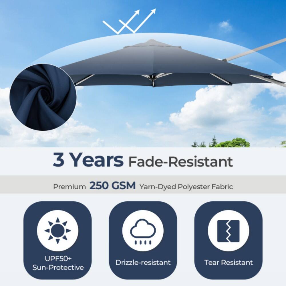 3 Years Fade-Resistant  
Premium 250 GSM Yarn-Dyed Polyester Fabric  
UPF50+ Sun-Protective  
Drizzle-resistant  
Tear Resistant