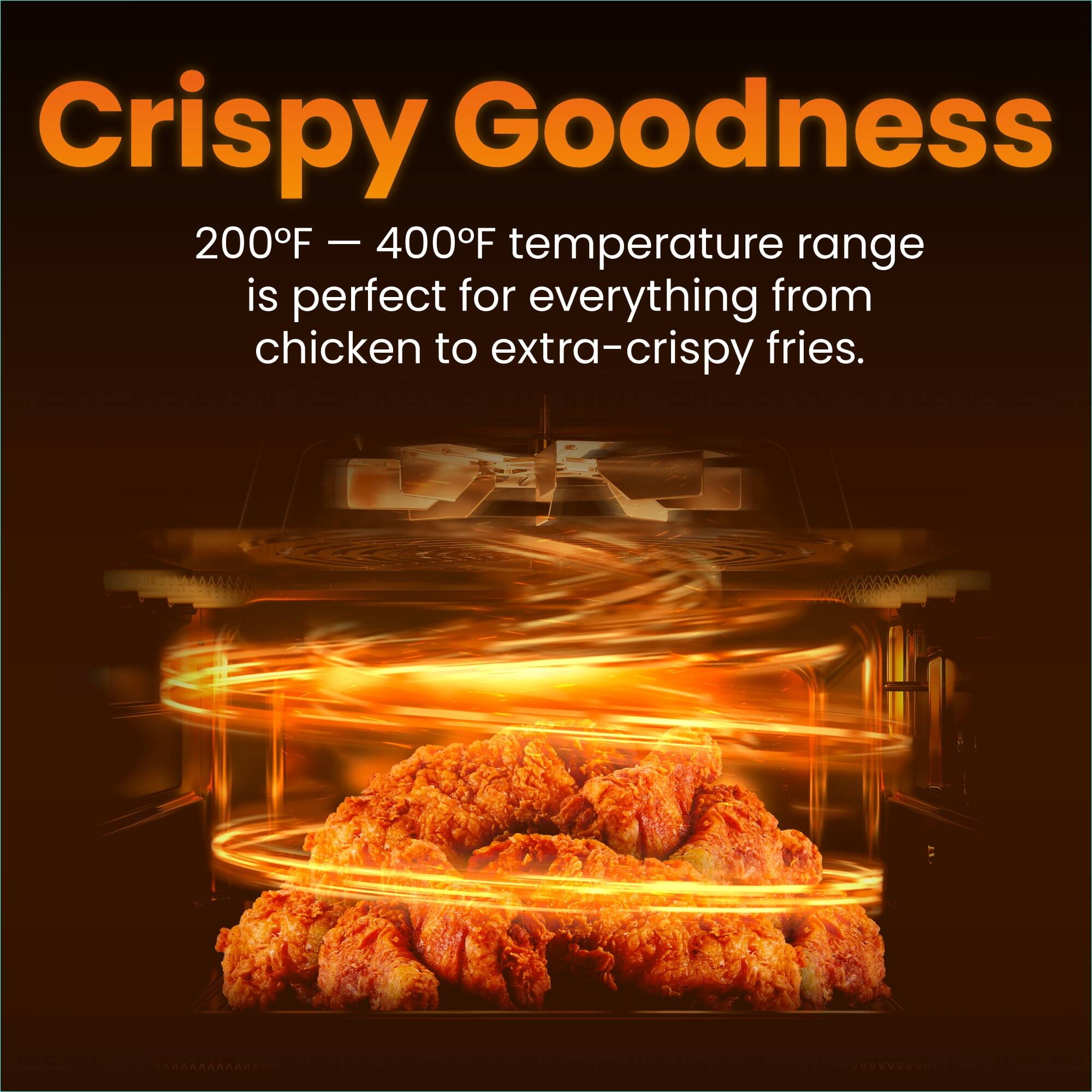 Crispy Goodness

200°F — 400°F temperature range is perfect for everything from chicken to extra-crispy fries.