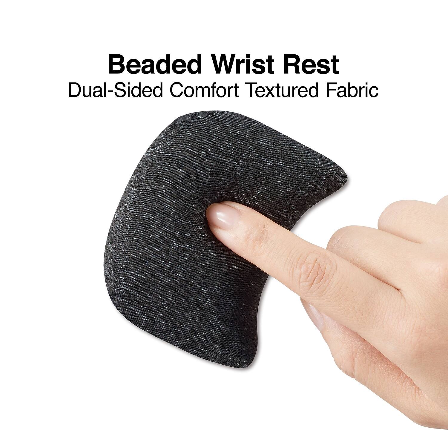 Beaded Wrist Rest  
Dual-Sided Comfort Textured Fabric