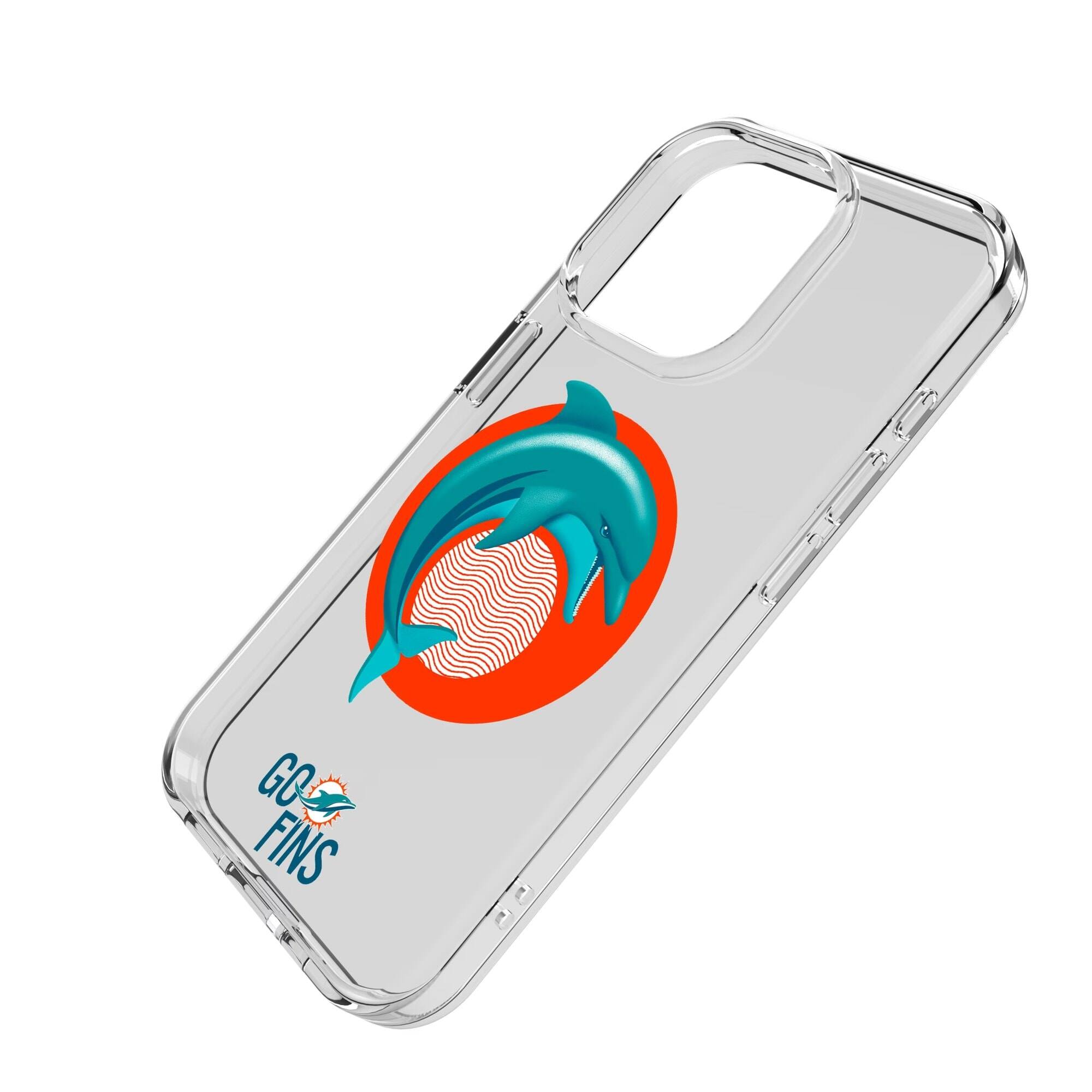 Alt View 1. Keyscaper - Miami Dolphins iPhone Clear Case - 14 - Multicolor.