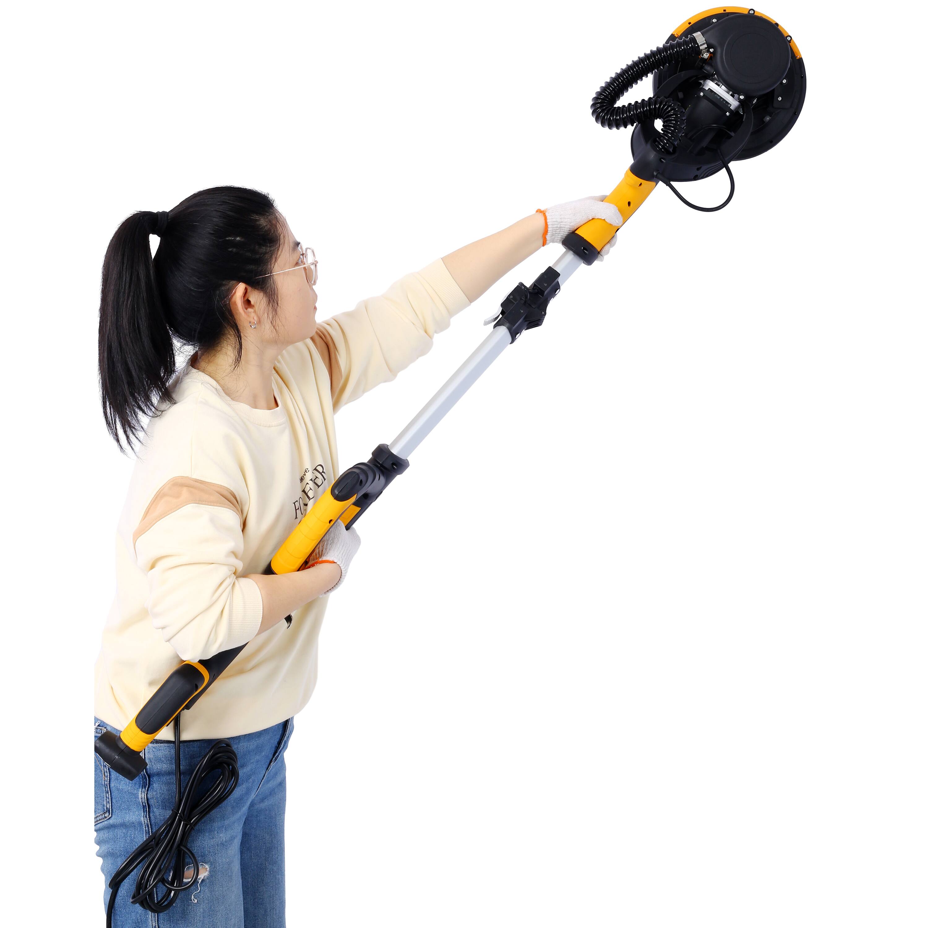 Alt View 3. GOODSILO - 780W Electric Drywall Sander with Vacuum Dust Collection & Variable Speed Control for Wall Finishing - Yellow+Black.