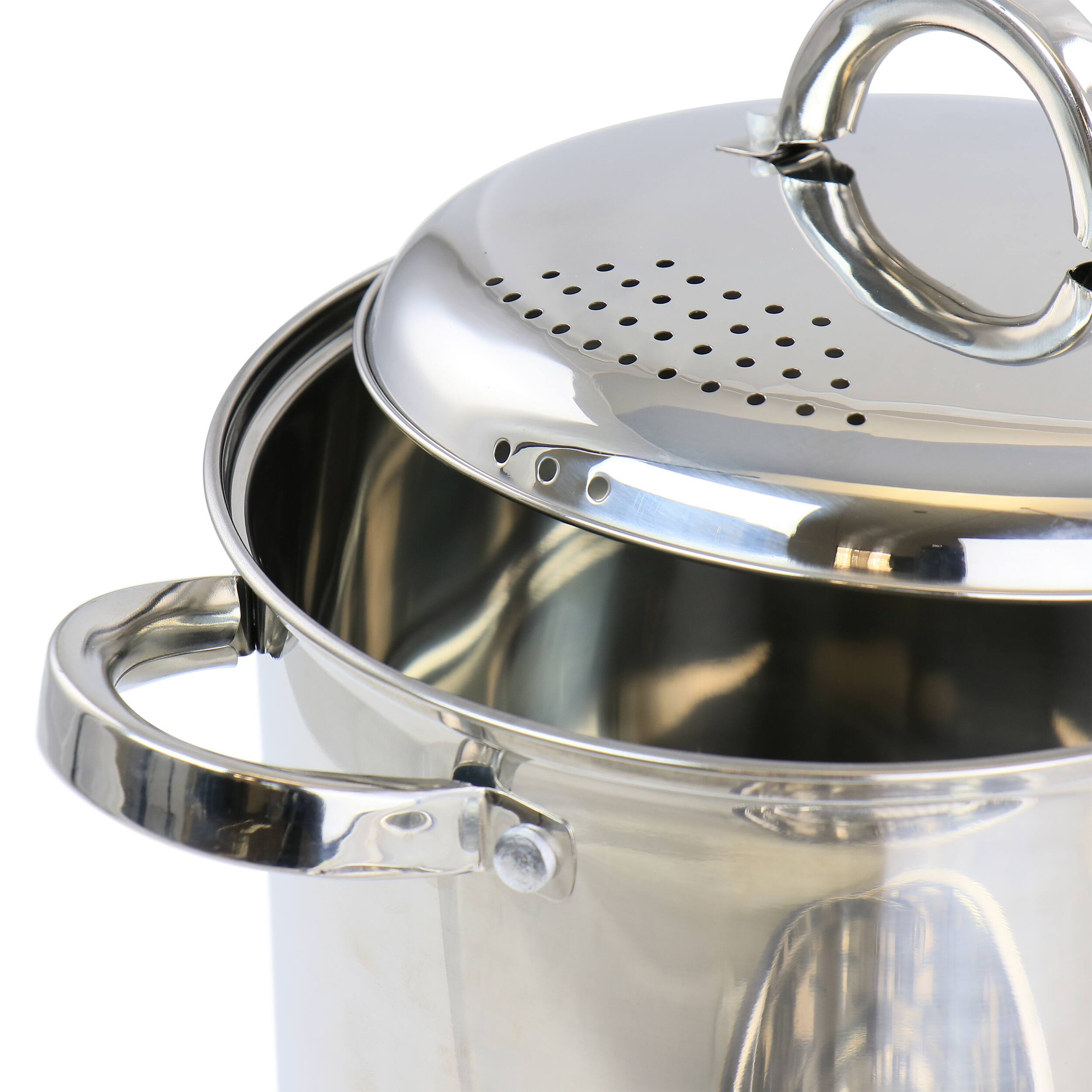 Alt View 4. Oster - Oster Sangerfield 5 Quart Stainless Steel Pasta Pot with Strainer Lid and Steamer Basket - Silver.
