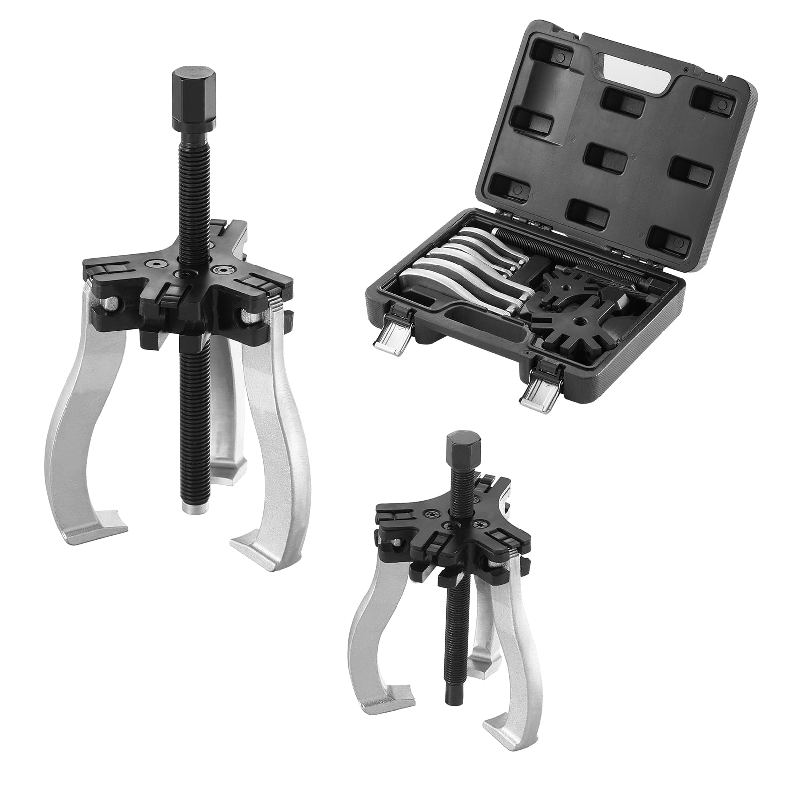 "VEVOR - Gear Puller Set, 3"" and 7"" Puller Kit, 3 Jaw Gear Bearing Flywheel Pulley Removal Tool, 2 or 3 Reversible Jaws Wheel - Silver" price history on PriceWatchPro